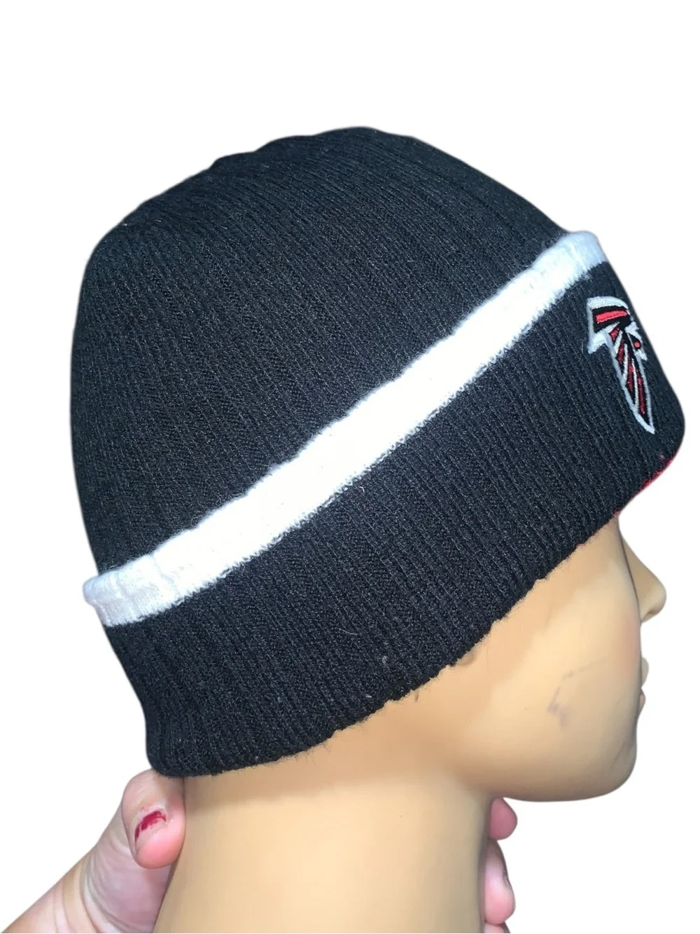 NFL Team Apparel Atlanta Falcons Black Red Beanie Hat Reebok Licensed Youth